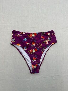 Cupshe Purple Floral Swimwear with Pink Accent